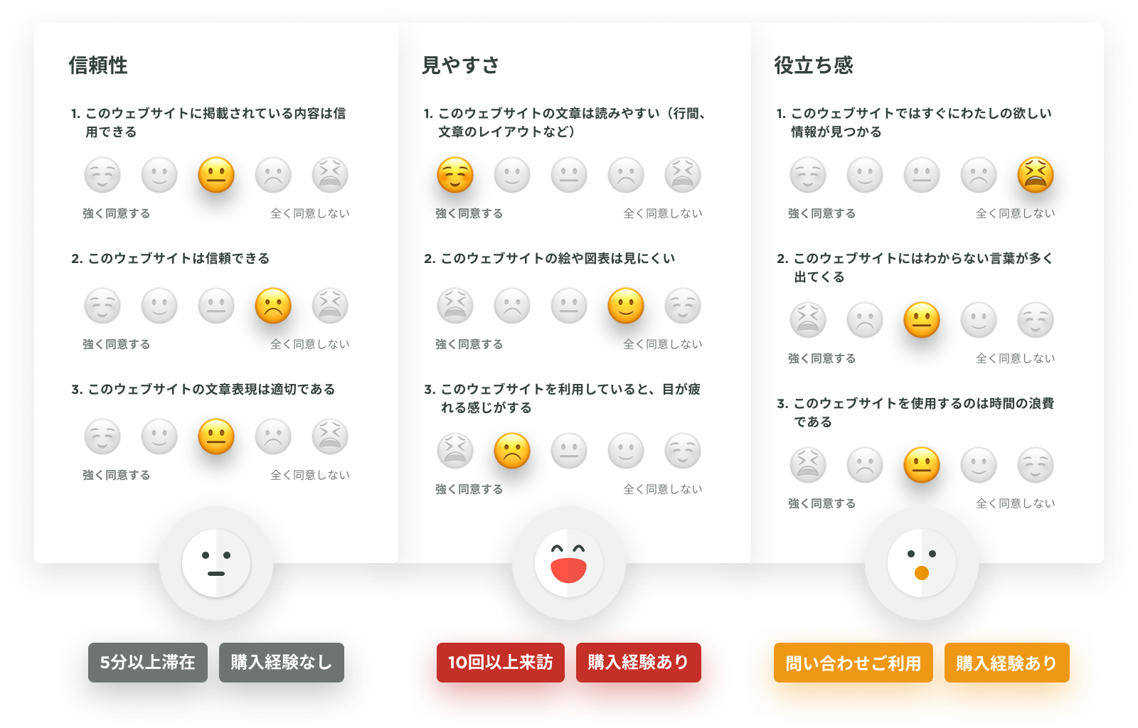 特定の属性やセグメントにのみサイト上で聞ける